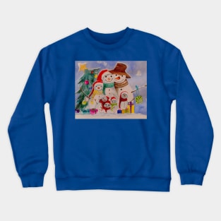 Snowman family 1 Crewneck Sweatshirt